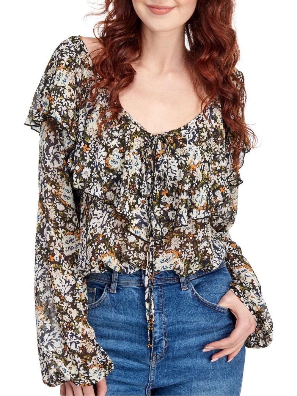FREE PEOPLE Say It To Me Floral Print Bodysuit - Size Medium